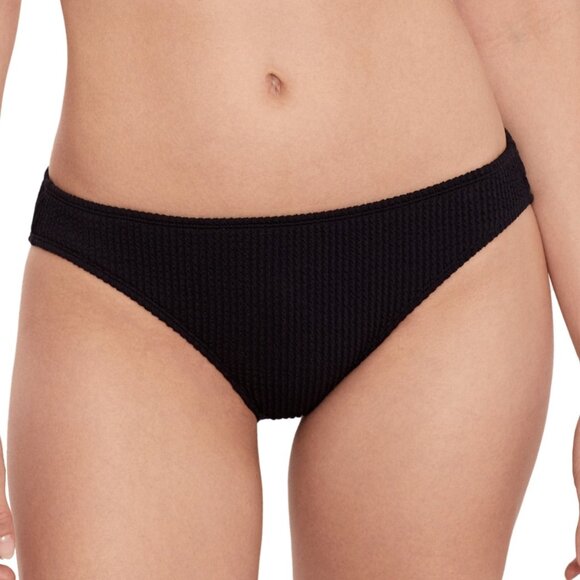 Salt + Cove Black Ribbed Hipster Bikini Bottom - Small - Picture 1 of 1